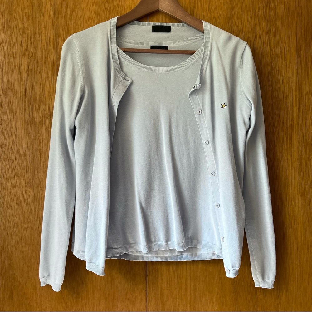 Paul Smith Vintage Baby Blue Cotton Knit Sweater Set